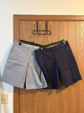 2 PAIRS of City Fit Bermuda Dress Shorts by J.Crew- Navy and Grey